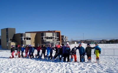 Holy Cross Students Enjoying the Sun and Snow